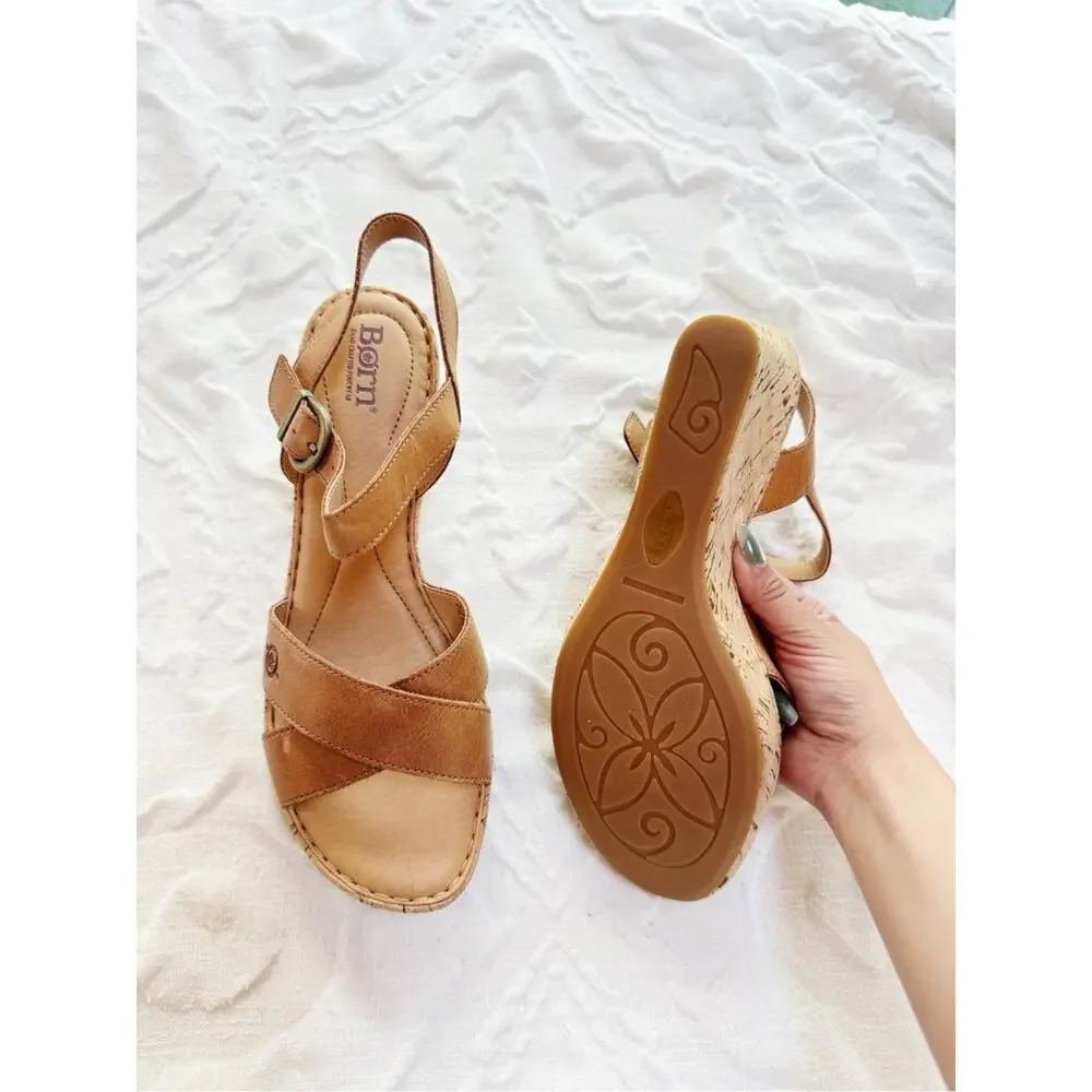 Born Alaina Platform Wedge Sandal Size 10 New
